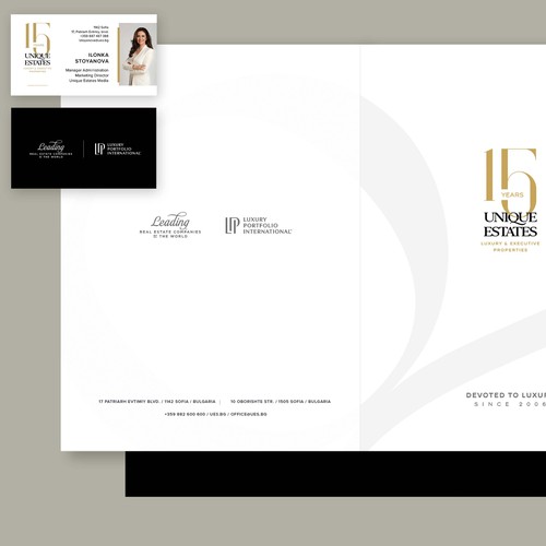 15 Years Anniversary Logo design for luxury Real Estate company - Unique Estates