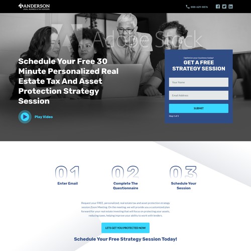 Website design for "Anderson Business Advisors" a company that provides Legal and Accounting Services for real estate investors and business owners.