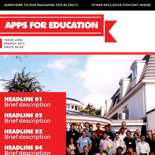 APPS FOR EDUCATION needs you to help create a new  magazine design template