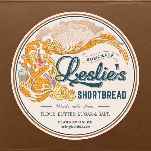 Retro label for shortbraead