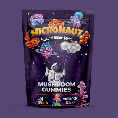 Mushroom gummies package design