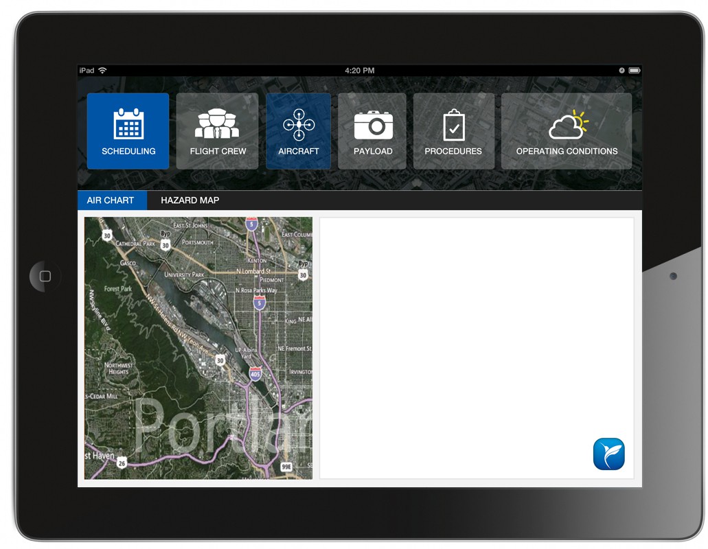 A set of app icons for a drone services app