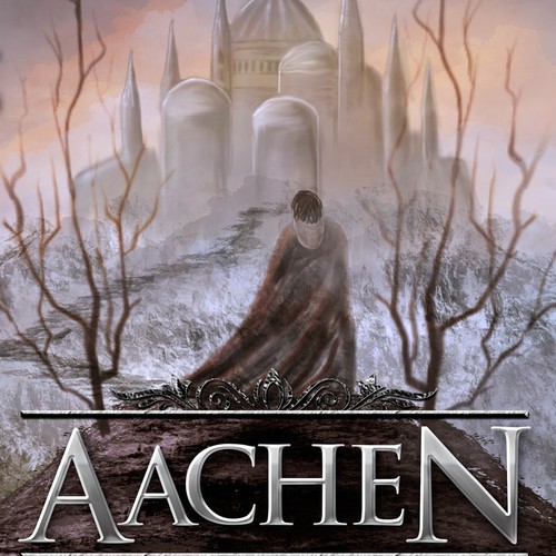 Create a compelling book cover for Aachen, a novel of young adult medieval historical fiction.