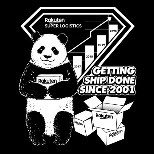 Panda with package box