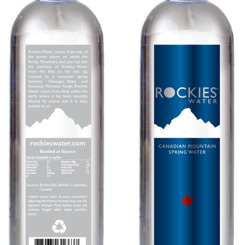 label for new Canadian Mountain Spring Water