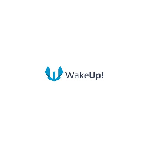 Letter WU logo concept for WakeUp!