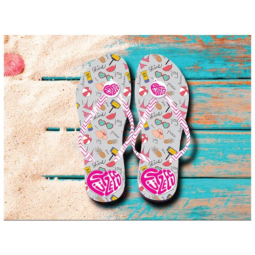 Allover beach icons pattern print