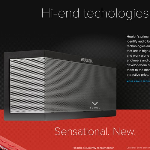 Hooleh — Website for Audio Speaker Electronics Brand