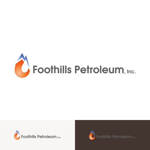 Hill and oil drop concept for petroleum company
