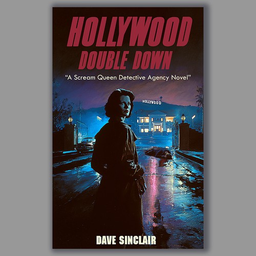 Design a book cover (first of three in series) for a mystery/crime novel - Hollywood Double Down