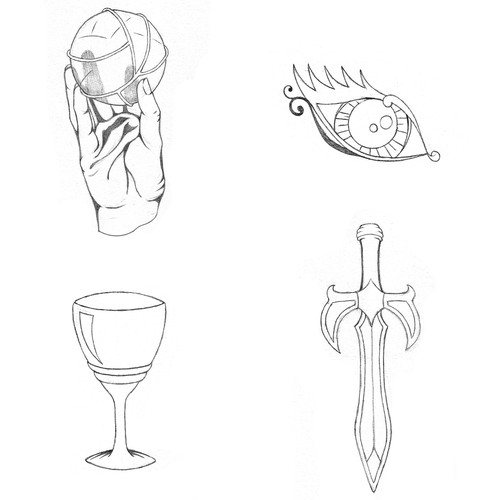 Hearts, spades, clubs, and diamonds are the past!  Design four new playing card suits for my game!