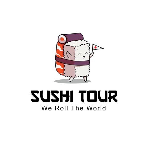 Playful Character Sushi Tour Logo