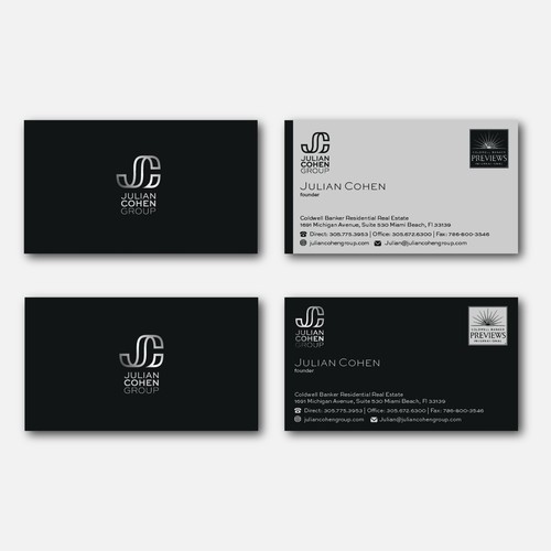 logo and business card for Julian Cohen Group