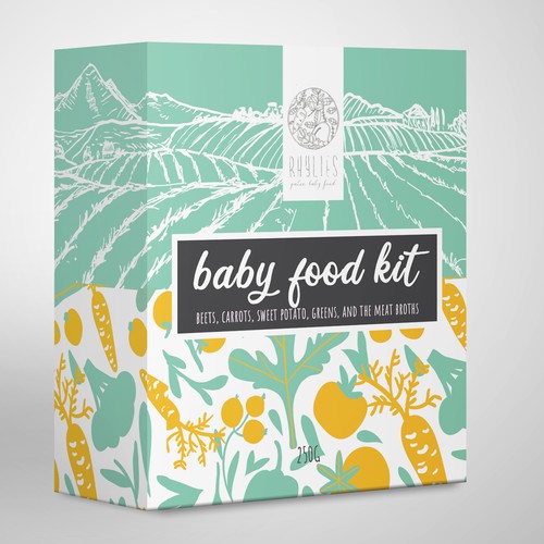 Design packaging for a healthy artisan baby food subscription kit