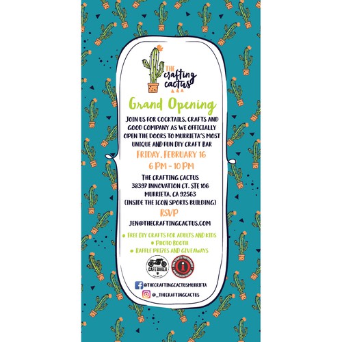 Hand drawn invitation for a craft bar