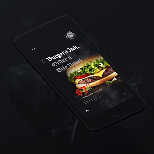 Burger Ink. Mobile Landing Page