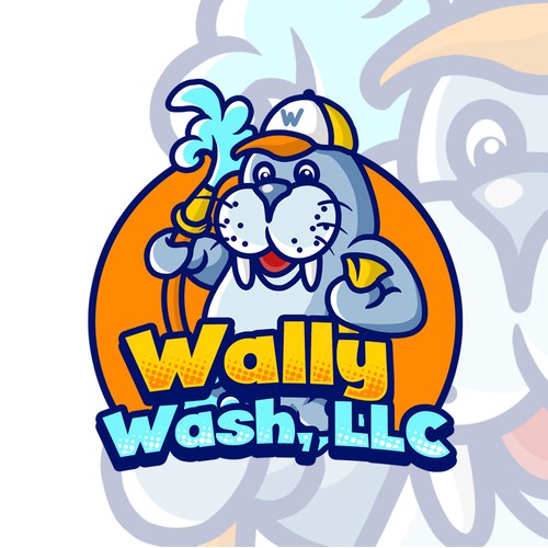 Mascoot car wash logo illustration