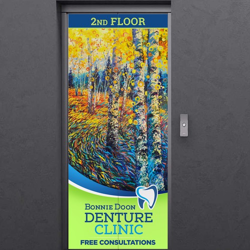 Elevator Door Vinyl Wrap