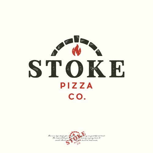 Rustic and simple logo design for Stoke pizza company