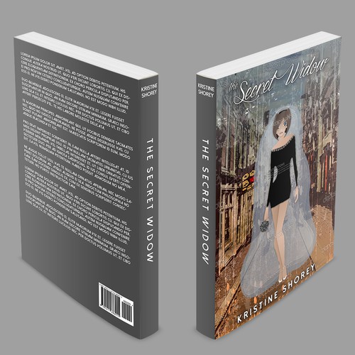 Create a  cover design for "The Secret Widow," a cautionary tale of a young widow's experience