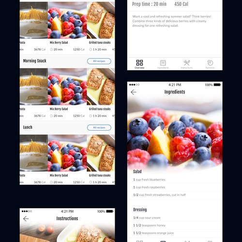 App design concept for diet plan