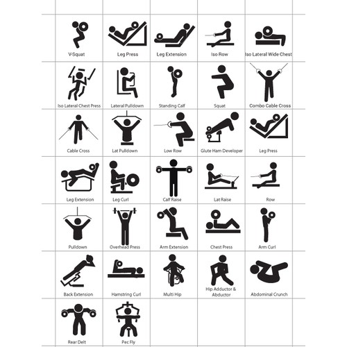 Figure Man Icons for Health & Fitness Equipments