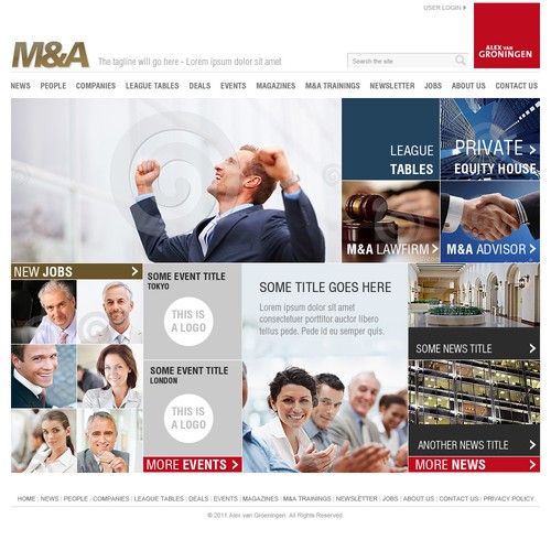 website design for M&A Leaque table and M&A Community