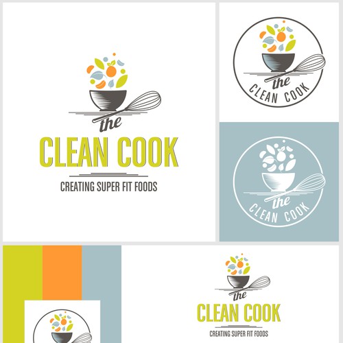 Create an energetic, vibrant design for The Clean Cook