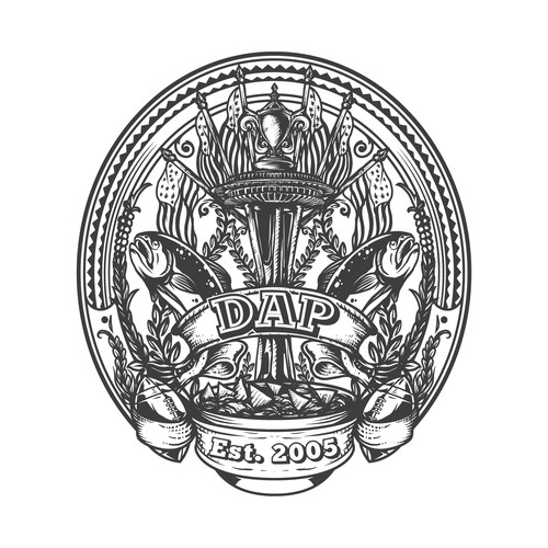 Hand Drawn DAP Vintage Logo Design Concept