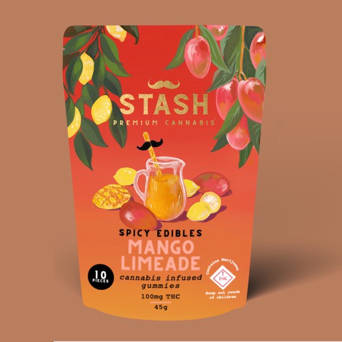 Design packaging and illustration for Marijuana edibles for the Colorado market.