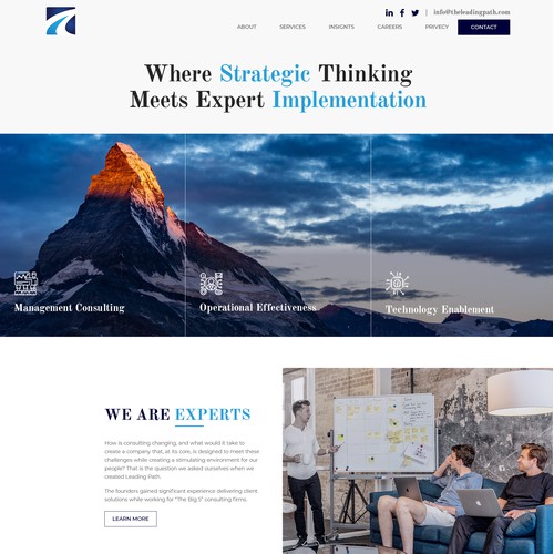 Website design concept for Leading Path Consulting Website Re-Design