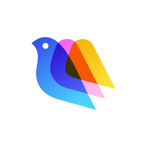 Gradient Bird Overlapping Color Logo