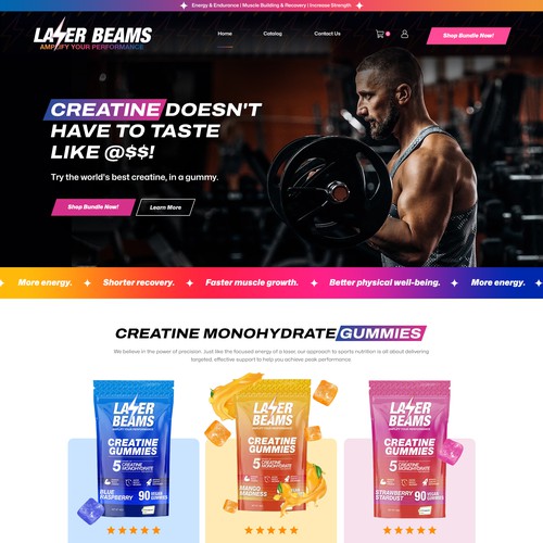 A Creative Shopify design for sports nutrition brand