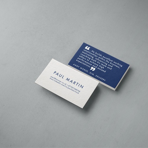 Clean & no-frills business card design for Paul Martin