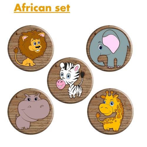 Cartoon animals. African set