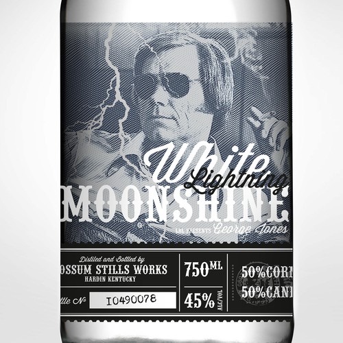 George Jones White Lightning Moonshine whisky jug labels