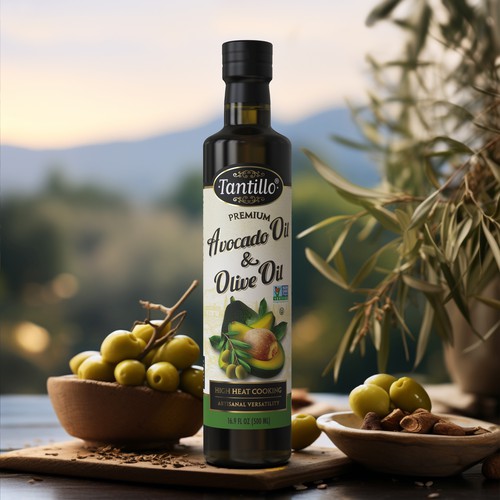 Avocado Oil & Olive oil label design