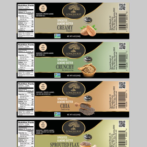 New labels for sprouted almond nut butters