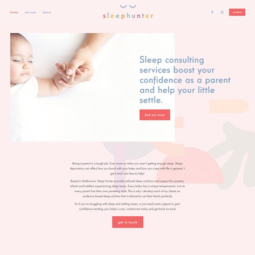 Website and logo for an infant sleep consultant