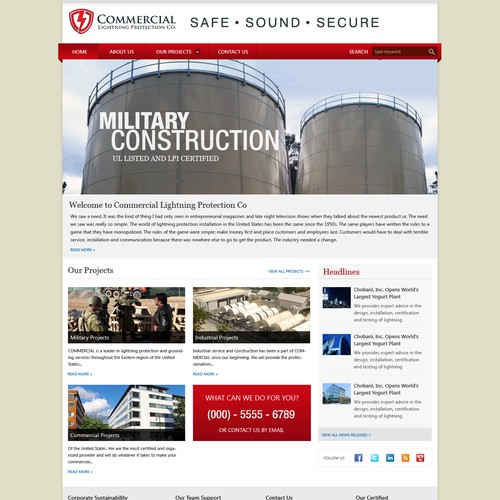 website design for Commercial Lightning Protection Company 