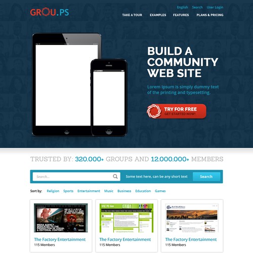 GROU.PS Homepage Redesign