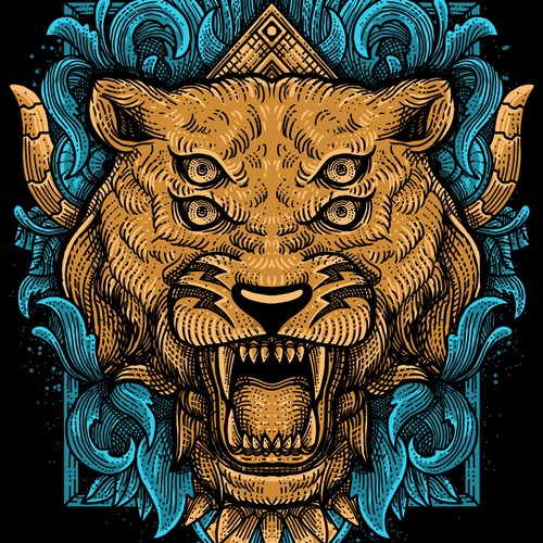 Tiger Head T-shirt design