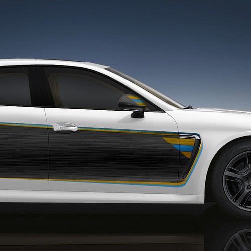 Porsche Hybrid car - funky wrap design
