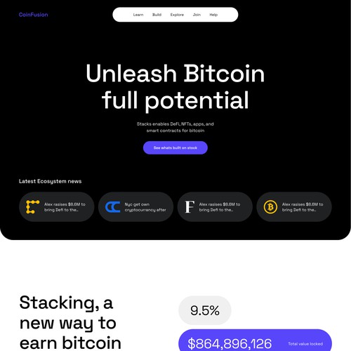 CoinFusion Single Page Design and Development