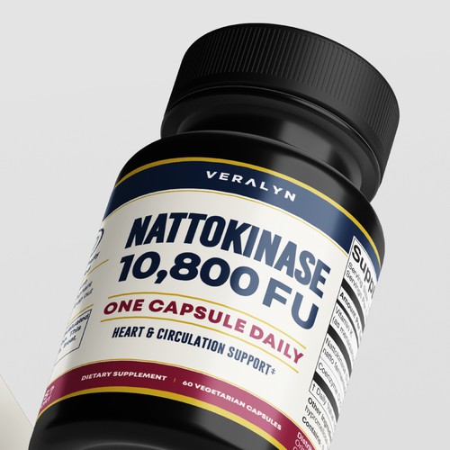 Veralyn Supplement Bottle Label & Retail Carton Packaging