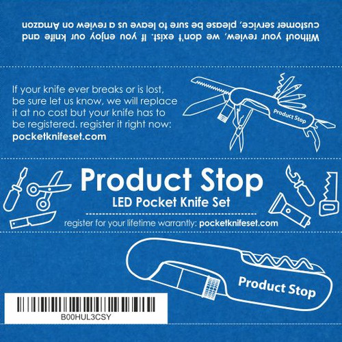 Create your best design for a pocket knife set box.