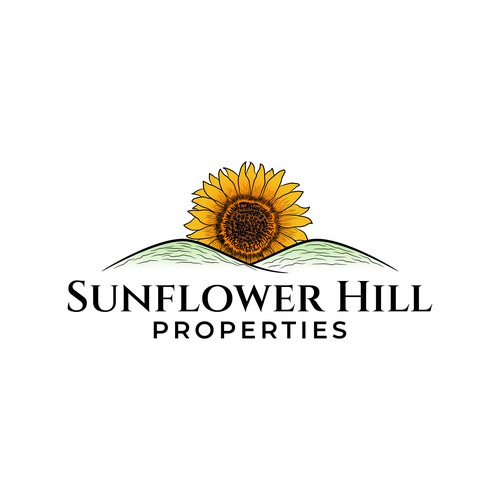 Vintage Illustration Logo for Sunflower Hill Properties