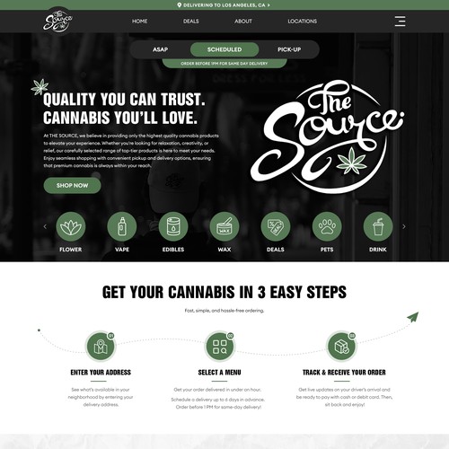 THE SOURCE CBD STORE WEB DESIGN
