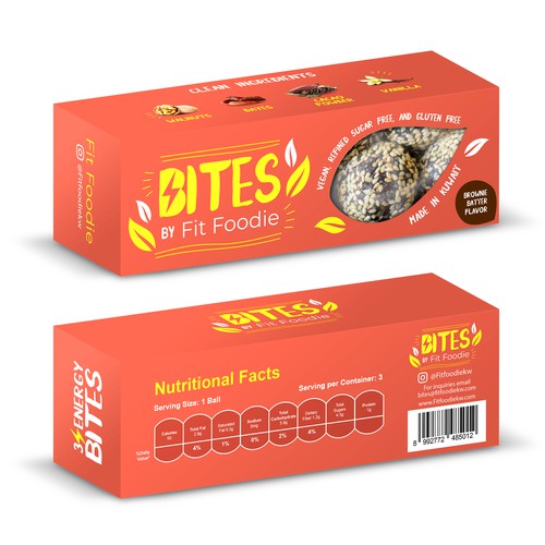 Energy Bites packaging design