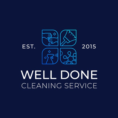 Clean and elegant cleaning company logo design.